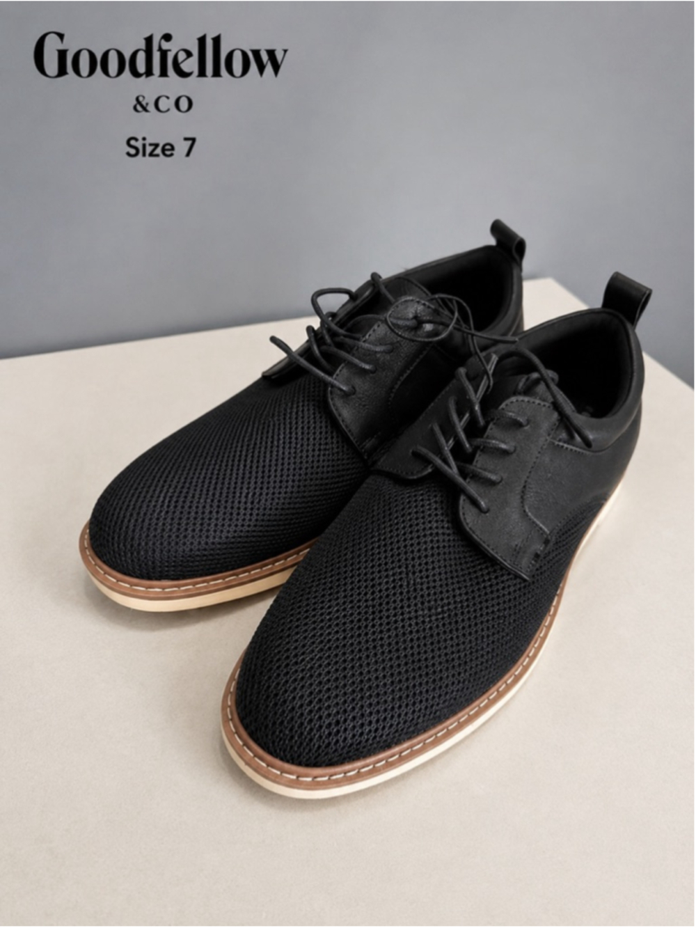 Goodfellow & Co. August Men’s Black Knit Oxford Dress Shoes – Size 7